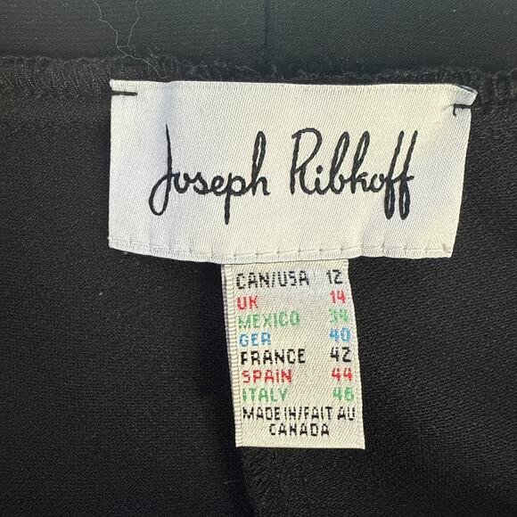 Joseph Ribkoff Black Ruched Satin Front Pull-On Pants Size 12 Made in Canada - Picture 12 of 13